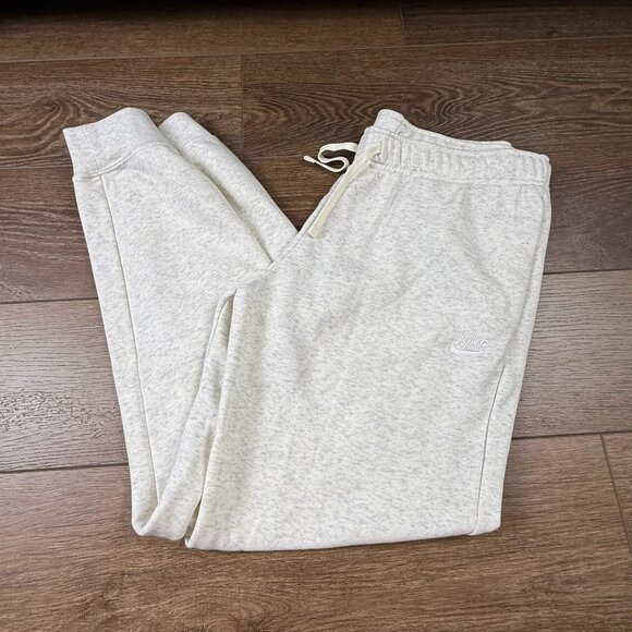 Nike Pants - Nike Sportswear Club Fleece Womens Mid Rise Sweatpants Oatmeal Cream NWT Sz L